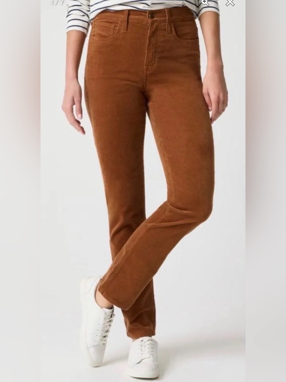 J. Crew Factory Corduroy Burnt Out High-Rise Straight BT006 Vintage Brandy 35